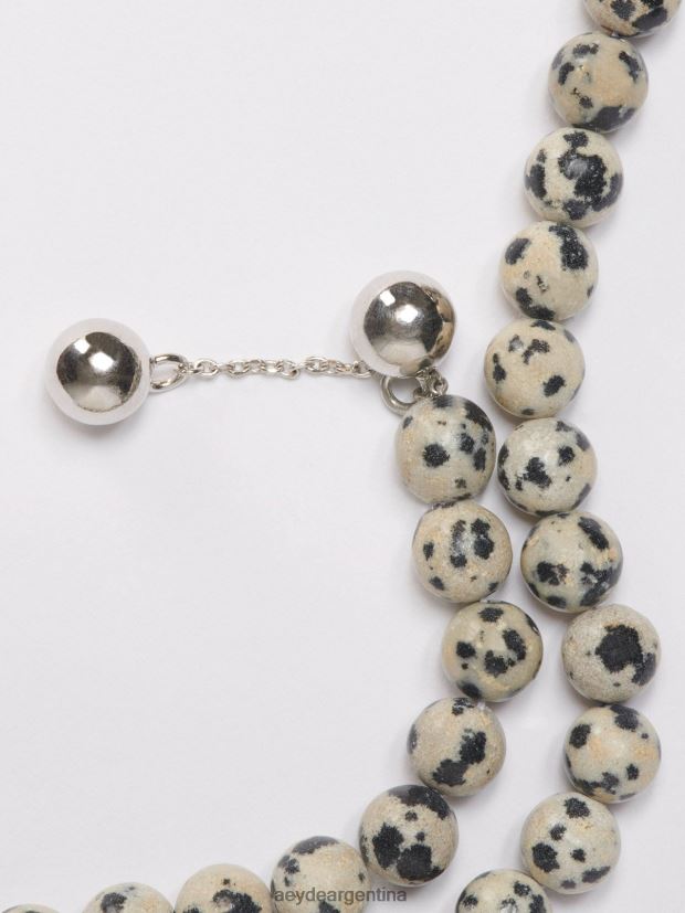 accesorio Aeyde saylor latón chapado en paladio/diaspro dalmata 84XPRH128