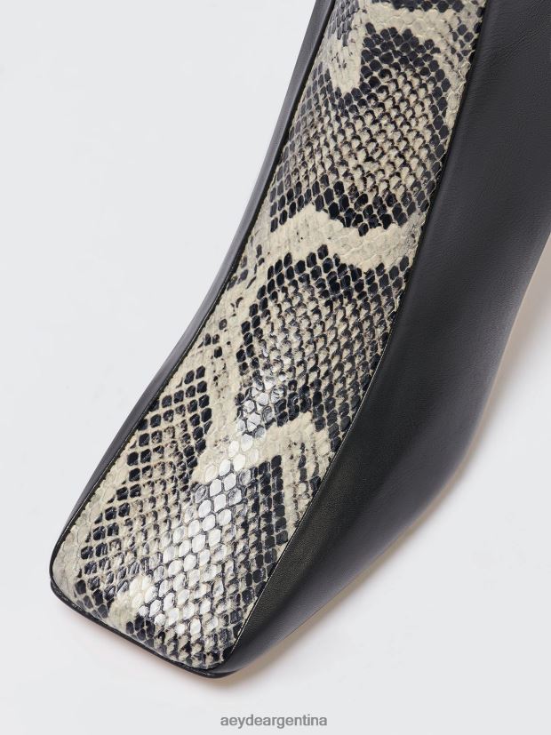 calzado Aeyde manu negro/crema becerro/serpiente 84XPRH111